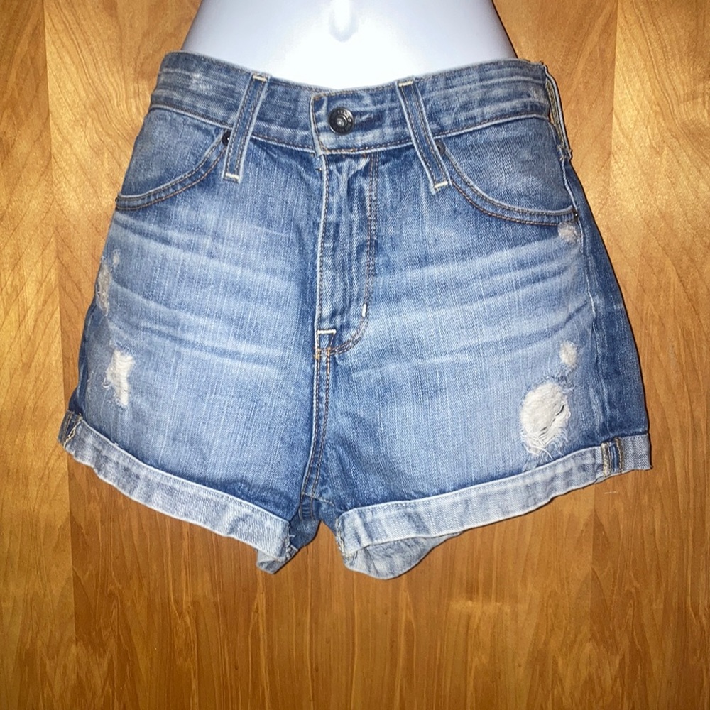 Big Star 1974 Distressed Blue Jean Denim Shorts - Size 27
